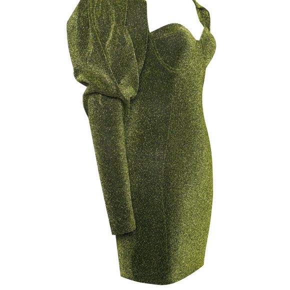 Down to Earth Puff Shoulder Sparkly Dress - Picture 7 of 7